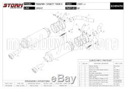 2 Silencer Counterpart Gp Black Storm By MIVV Triumph Street Triple 2007 07