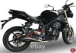 Exan Silent Stainless Black Triumph Street Triple 2007/12