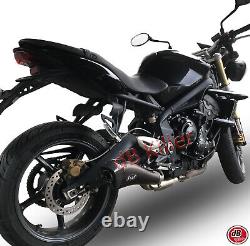 Exan Silent Stainless Black Triumph Street Triple 2007/12