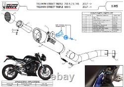 Mivv Triumph Street Triple 660 S 2018 Motorcycle Exhaust X-M5 Black