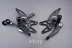 Pair of Black Rearset Controls for Triumph Street Triple 765 RS 2017-25