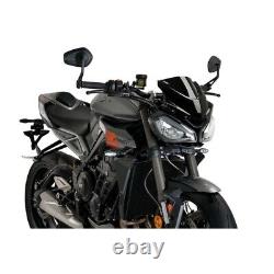 Puig Naked Sport Windshield for Triumph Street Triple 765 R/RS 2020-2023 Black