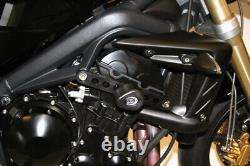 R&G RACING Aero Black Protection Pads for Triumph Street Triple/R 675
