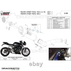 TRIUMPH STREET TRIPLE 660 S 2017 2018 MIVV X-m5 Black Exhaust
