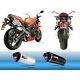 Triumph 675 Street Triple-08 / 12- Pair Of Exhaust Mufflers Red Power Carbo