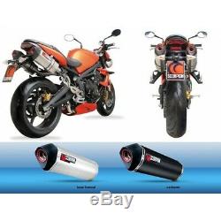 Triumph 675 Street Triple-08 / 12- Pair Of Exhaust Mufflers Red Power Carbo