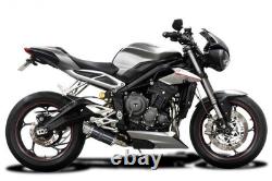 Triumph Street Triple 765 RS 17-22 Exhaust Kit - 200mm Round Carbon Muffler