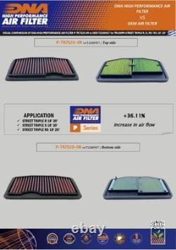 DNA Filtre à Air compatible pour Triumph Street Triple 765 RS(17-24) P-TR7S20-0R