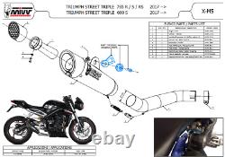 Mivv Triumph Street Triple 765 R / RS 2022 Pot D' Echappement Moto X-M5 Noir