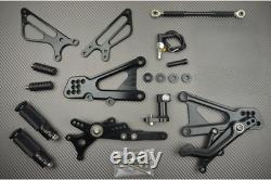 Paire de Platines/Commandes Reculées Noir Pour TRIUMPH STREET TRIPLE 675 2008-10