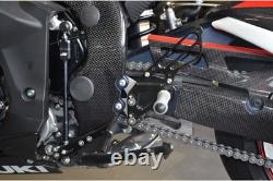 Paire de Platines/Commandes Reculées Noir Pour TRIUMPH STREET TRIPLE 675 2011-12