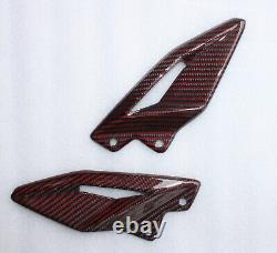 Platines Heel Plates Triumph Street Triple 765 2022 2023 2024 2025 Carbone Rouge