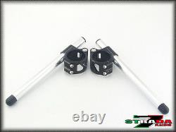 Strada 7 Racing CNC Pince Sur Poignée Barres Triumph Street Triple 50mm Argent