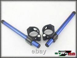 Strada 7 Racing CNC Pince Sur Poignée Barres Triumph Street Triple 50mm Bleu