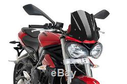 Triumph Street Triple 765 S 2016 Bulle Puig Noir Sport Naked Saute Vent