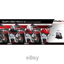 Triumph Street Triple 765 S 2016 Bulle Puig Noir Sport Naked Saute Vent