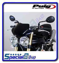 Triumph Street Triple R 2009 2010 Bulle Puig Noir Naked Saute Vent